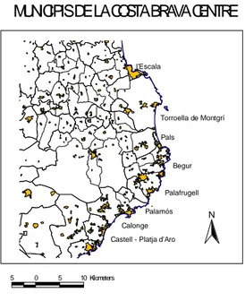 Figura 2.6. Municipis de la Costa Brava centre. 