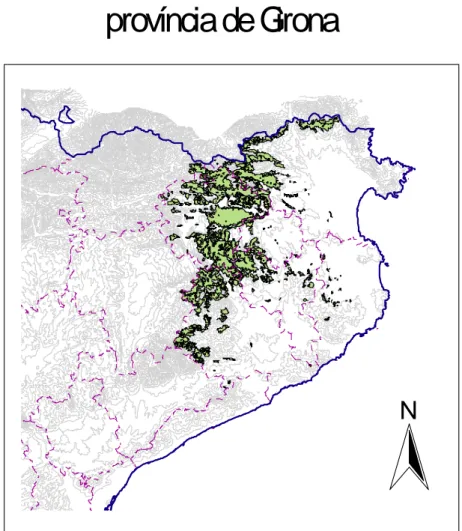 Figura 2.12. Distribució de l’alzinar a la província de Girona 