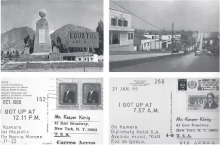 Figura 5 - On Kawara, proyecto I got up at (1968-1979), sello sobre postales comerciales