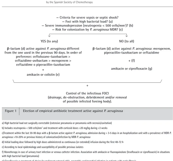 Figure 1   Election of empirical antibiotic treatment active against P. aeruginosa— Criteria for severe sepsis or septic shock?