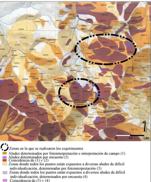 Figura 4-2. Mapa de peligrosidad de aludes (ICC-a,2001) que comprende la zona de Boí Taüll