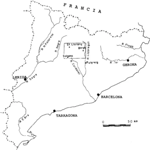 Figura  l.-Situación geográfica de la zona dr:  estudio.  Figure  1.- Geographic situation  of  studied area
