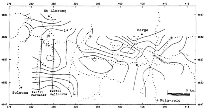 Figura 6.-Mapa de Isópacas del Eoceno Superior.  Figure  6.-  Upper Eocene  isopach map