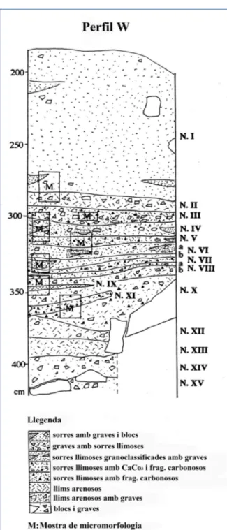 Figura 2. Perfil estratigràfic oest de la Cala 