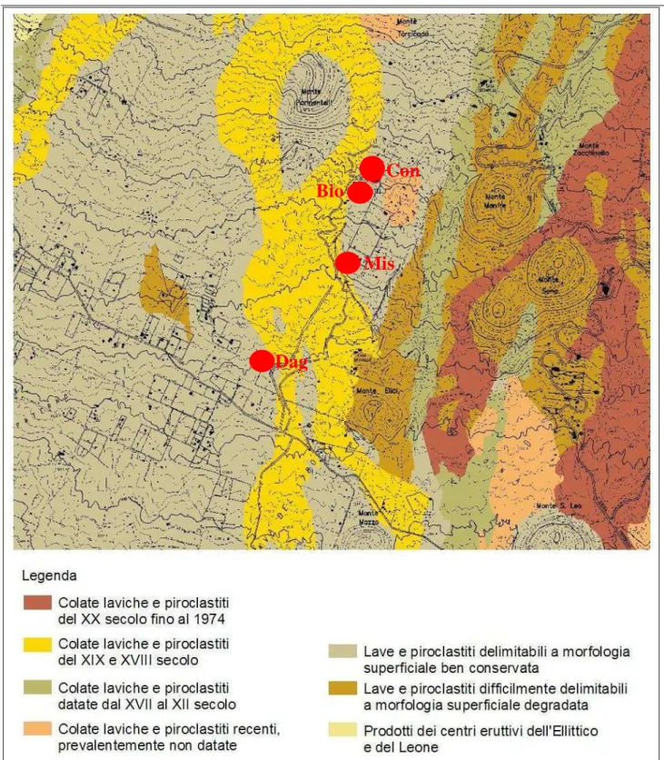 Fig.  2.3.1  –  Carta geologica e geomorfologica dell’area di studio (da bozza Piano Paesistico Regionale, ambito 13)