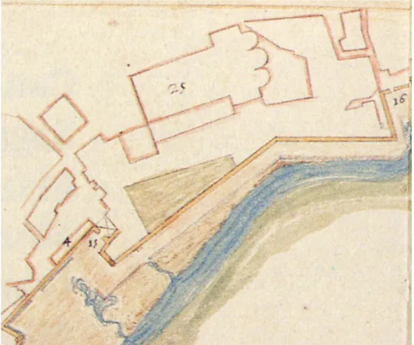 Fig. 5. Particolare da Catania città clarissima, s.l. e s.d., in Francesco Negro e Carlo Maria  Ventimiglia,  Plantas de todas las plaças y fortaleças del Reyno de Sicilia cit