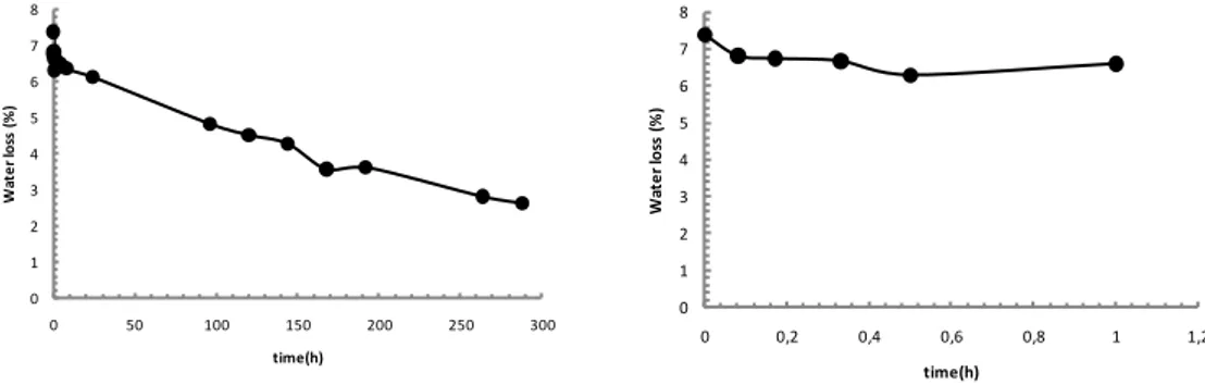 Figure 1.10 - Curves of the amount of water loss Qi plotted as a function of time (in hours) 