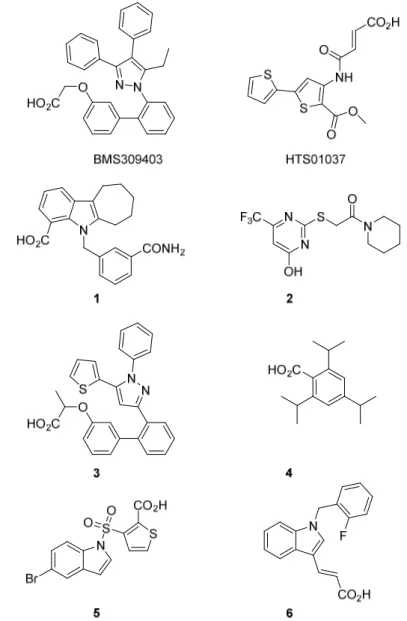 Figure 1.2. Structures of different FABP4 selective inhibitors.