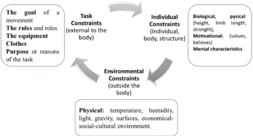 Fig. 4 Constraints of motor development of Newell’s model.  The model shows different factor affecting and individual’s movement.