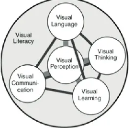 Figura 1: gli elementi costituenti la teoria delle visual literacies (Da Avgerinou e Patterson, 2011)