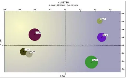 Fig. 10. Disposizione dei cluster nello spazio fattoriale – (scuola secondaria)