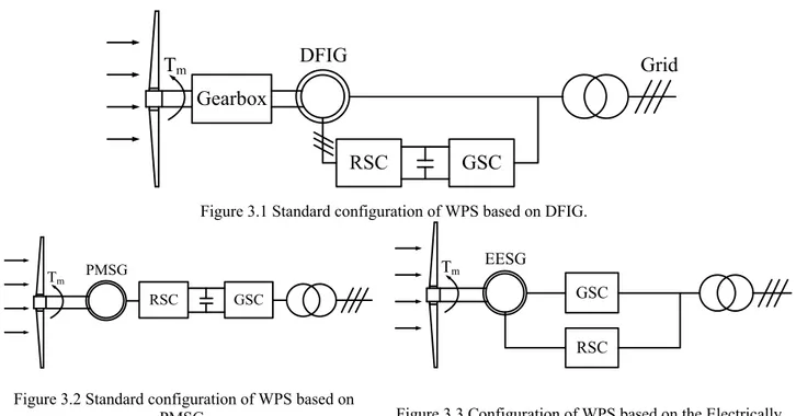Figure 3.1, Figure 3.2, Figure 3.3 show different configuration of variable speed WPS [3]