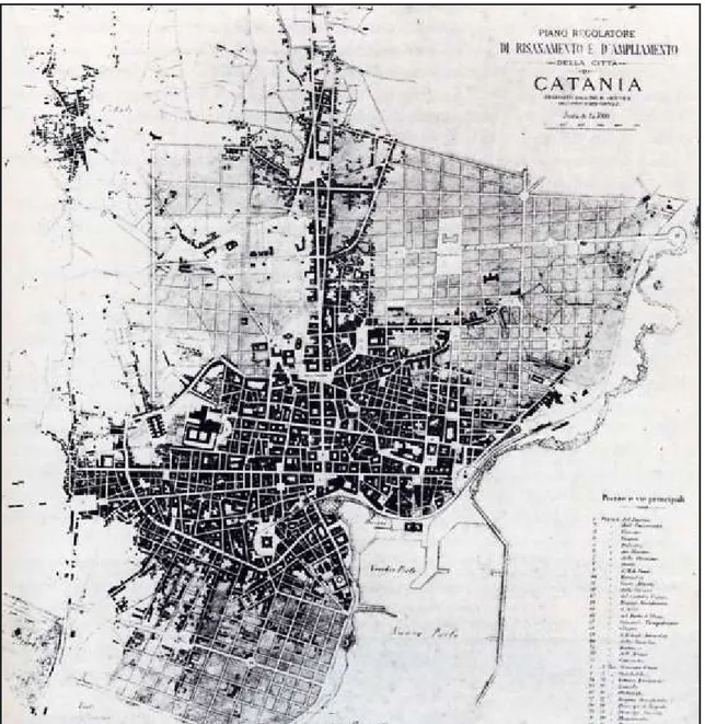 Figura  9  –  Gentile  Cusa,  “Piano  Regolatore  pel  risanamento  e  ampliamento  della  città  di  Catania”,  Catania 1888 