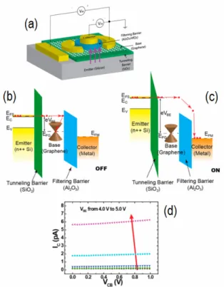 Figure 2.4: (a) A schematic diagram to show the collector-up GB-HET structure and 