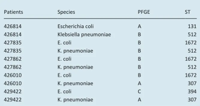 TABLE  1.  Typing  characterization  of  isolates  by  pulsed-field  gel 