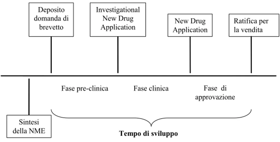 Figura 1.1: Il processo di sviluppo di un nuovo farmaco