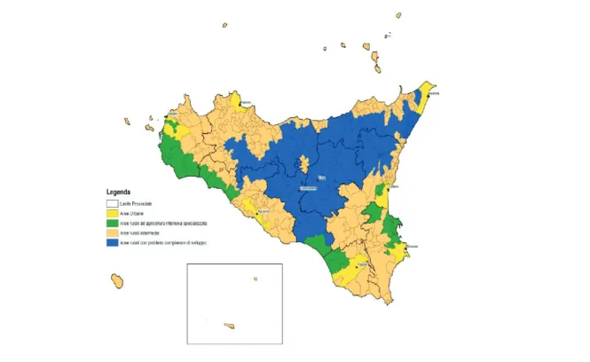Fig. 5.5 Caratterizzazione delle aree rurali della Sicilia secondo il PSR Sicilia 2007-2013 