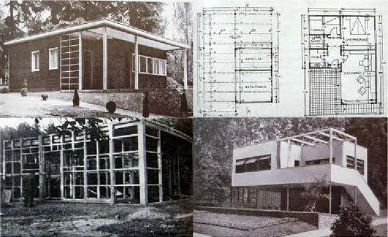 Fig. 14 , Casa per v acanze di Griffini, Faludi e Bottoni.   Casa di montagna, 1933, Casa di v acanza a mare, 1933 