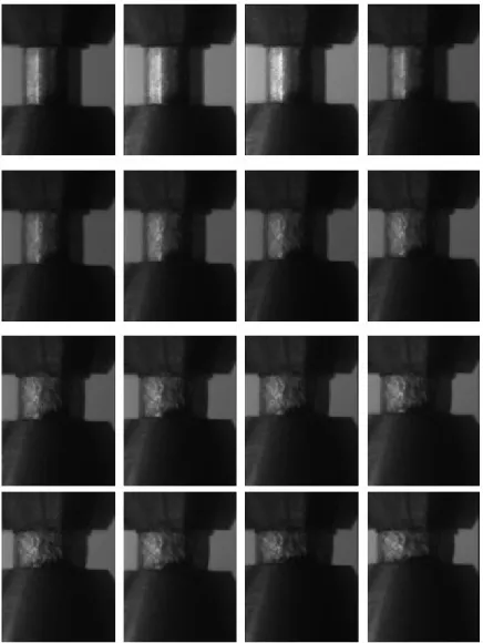 Figura M.30: sequenza fotografica registrata tramite telecamera ad elevato frame rate durante  test eseguito su SHPB su lega di alluminio 