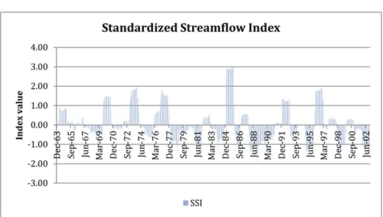 Figure 5.2 – Time series of SSI values obtained for an aggregation scale of k=9. 