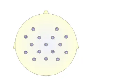 Figure 8 - Electrodes configuration used for the experiment. 16 channels 
