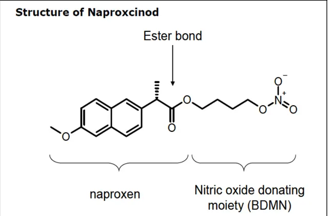 Figure 1. Molecular structure of the NO-modified Naproxen,  Naproxcinod.