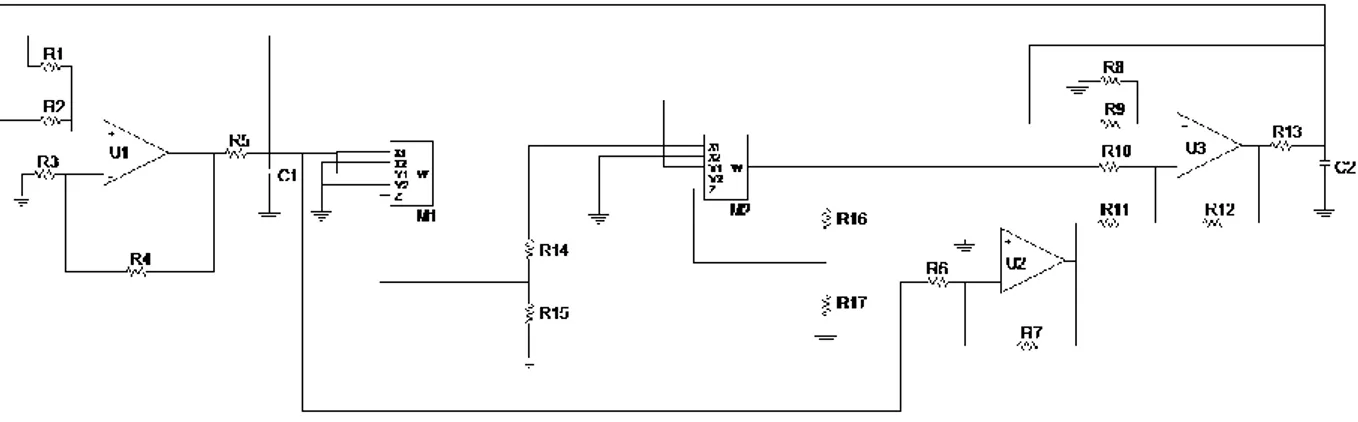 Figure 1.8: Circuit implementing system in Eqs. (1.3) 