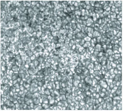 Figure 3.1: Image of the solar granulation, where white areas represent hot rising flux and dark areas cold sinking motions of fluid