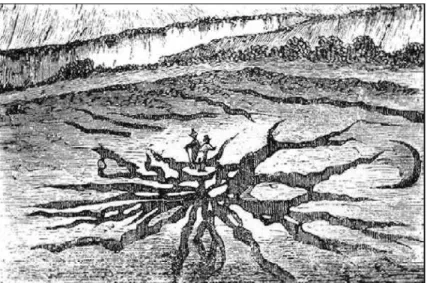 Fig 2.5: Anastomizing ground fracturing triggered by the 1783 in Calabria earthquake 
