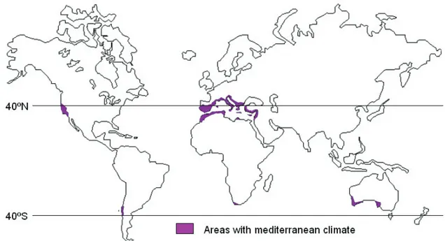 Figure 5 – Areas with Mediterranean climate 