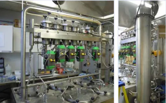Figure  2.2.1.  Two  stage  UASB  reactor.  On  the  left  hydrolysis  part,  on  the  right 