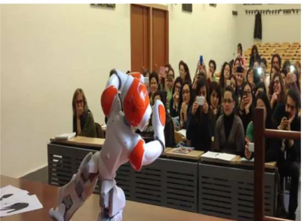 Figure 4.1 Students watching the movements of the NAO robot.