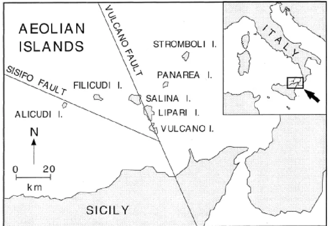 Fig. 2.2:  Aeolian archipelago with the two main structures in the area:  