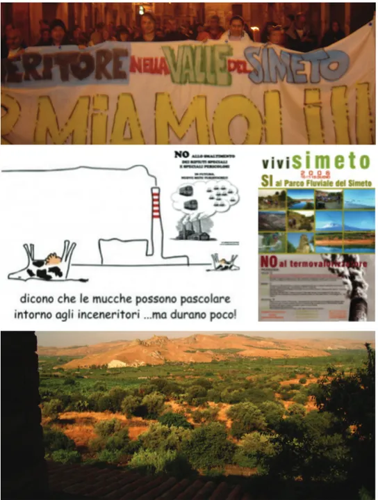 Figure 13. Top: photos and fliers from the ‘anti-incinerator campaign’ and the ‘anti- ‘anti-poisoning factory’ campaign