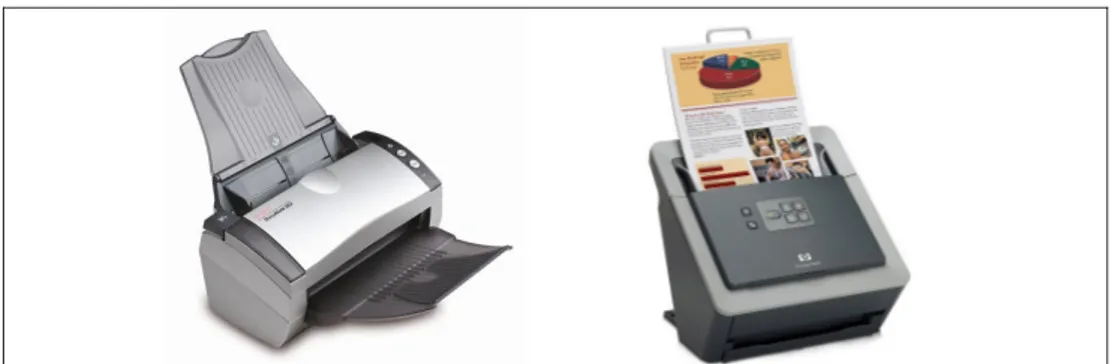 Figura  6.11: esempi di scanner a inserimento di fogli. Modelli Xerox DocuMate 262 e HP  N6010 Scanjet