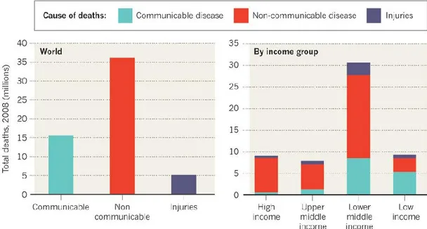 Figura 1. Stima delle morti nel 2008: 16 milioni di morti siano attribuibili alle malattie trasmissibili