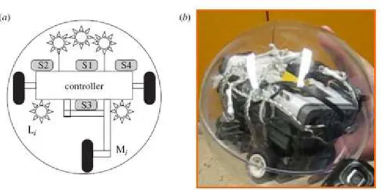 Fig.  19.  Mechanical  structure of the  bubble  robot:  (a)  schematic  diagram;  (b)  a  photo  of the  robot