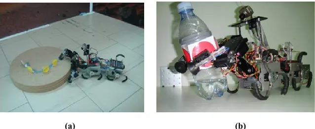 Figure 2.2: Different robot behaviors. (a) The frontal manipulator can be used for 