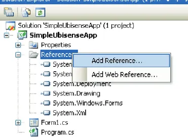 Figure 5.12: Add references in a Microsoft R Visual Studio Express project. Step 1: first
