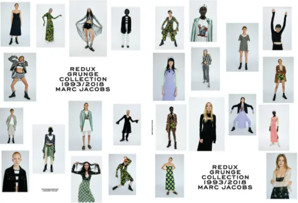 Figure 4: Overview of the Redux Grunge Collection 1993/2018 Marc Jacobs © Marc Jacobs