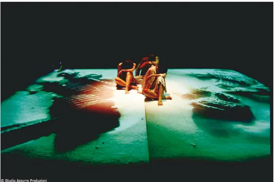 Figura 8: Studio Azzurro, Il fuoco, l’acqua, l’ombra, spettacolo, KAH-Kunst und Ausstellungshalle, Bonn, 1998 D Nei vostri progetti la tecnologia diventa magia