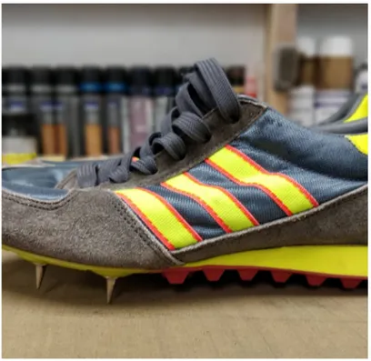 Figure 1: David Charlesworth @vintage_trainer_repairs68, adidas Running Spike Conversion, June 16th 2018