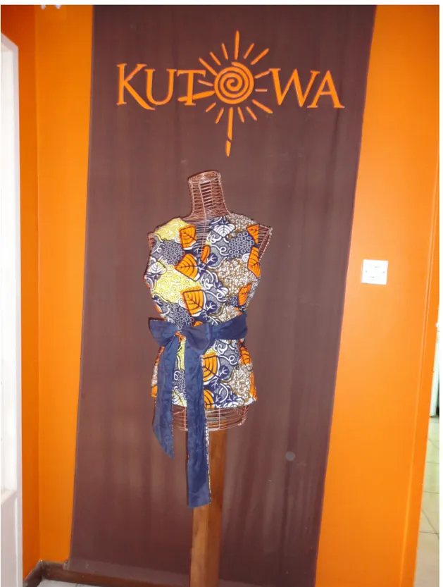 Figure 6: Display at Kutowa designer shop, Lusaka. Photo by Karen Tranberg Hansen 2014