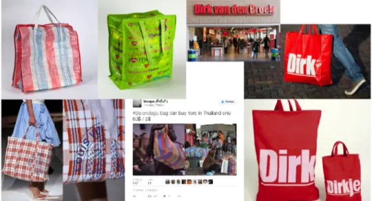 Figure 5: The fashionalisation of China Bag. From top left to right to bottom left to right: China Bag (Collection NMVW