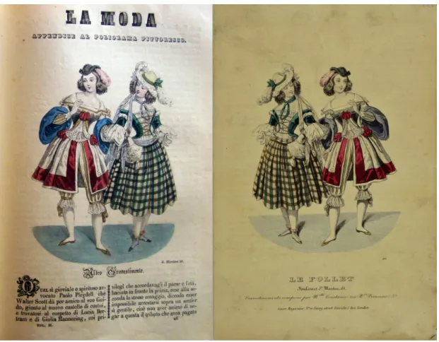 Figura 11 – G. Mariani, Travestimento, litografia colorata, La Moda, 1842, n. 26, 101