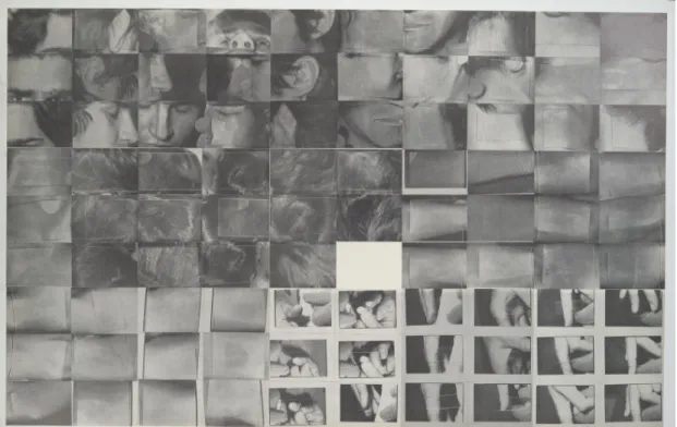 Fig. 7 – Giuseppe Penone, Svolgere la propria pelle, 1970, 607 fotografie in bianco e nero montate su 18 pannelli, particolare.