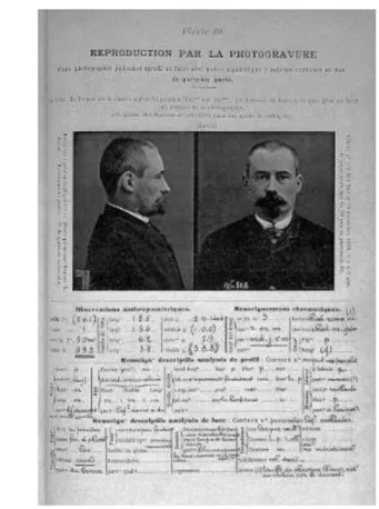 Fig. 1 – Esempio di fotografia segnaletica, A. Bertillon, Instructions 