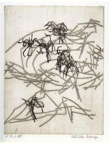 Fig. 6 – Gisèle de Lestrange 1965: incisione all’acquaforte n. 4 per il  ciclo poeticoAtemkristall di Paul Celan 