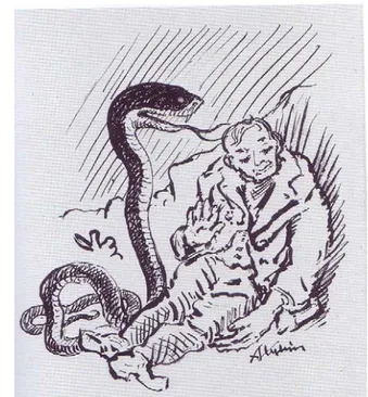 Fig. 1 – A. Kubin, Il contadino e il serpente, 1930. 