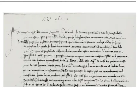 Fig. 1: l’incipit della lettera del 7 novembre 1473 nella quale Botta descrisse  il suo primo incontro ufficiale con il senato di Venezia